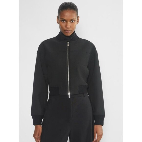 Aritzia Babaton Bomber Jacket in Black Womens Size XXS Silver Zipper - Picture 9 of 11